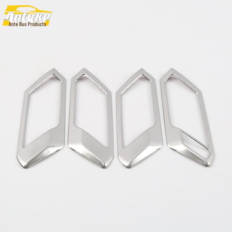 T-Roc Interior Door Handle Decoration Set: Bright Ring, Handshake Buckle, Armrest Sticker Accessories for 2018 Models.