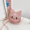 Unique Cats Pattern Shoulder Bag For Children Compact Size Adjustable Strap Crossbody Bags Girls Fashionable Mini Purse