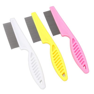 3 Pack Pets Flea Comb with Handle Efficient Anti Slip Handle Lice Grooming Comb Set for Dogs Cats