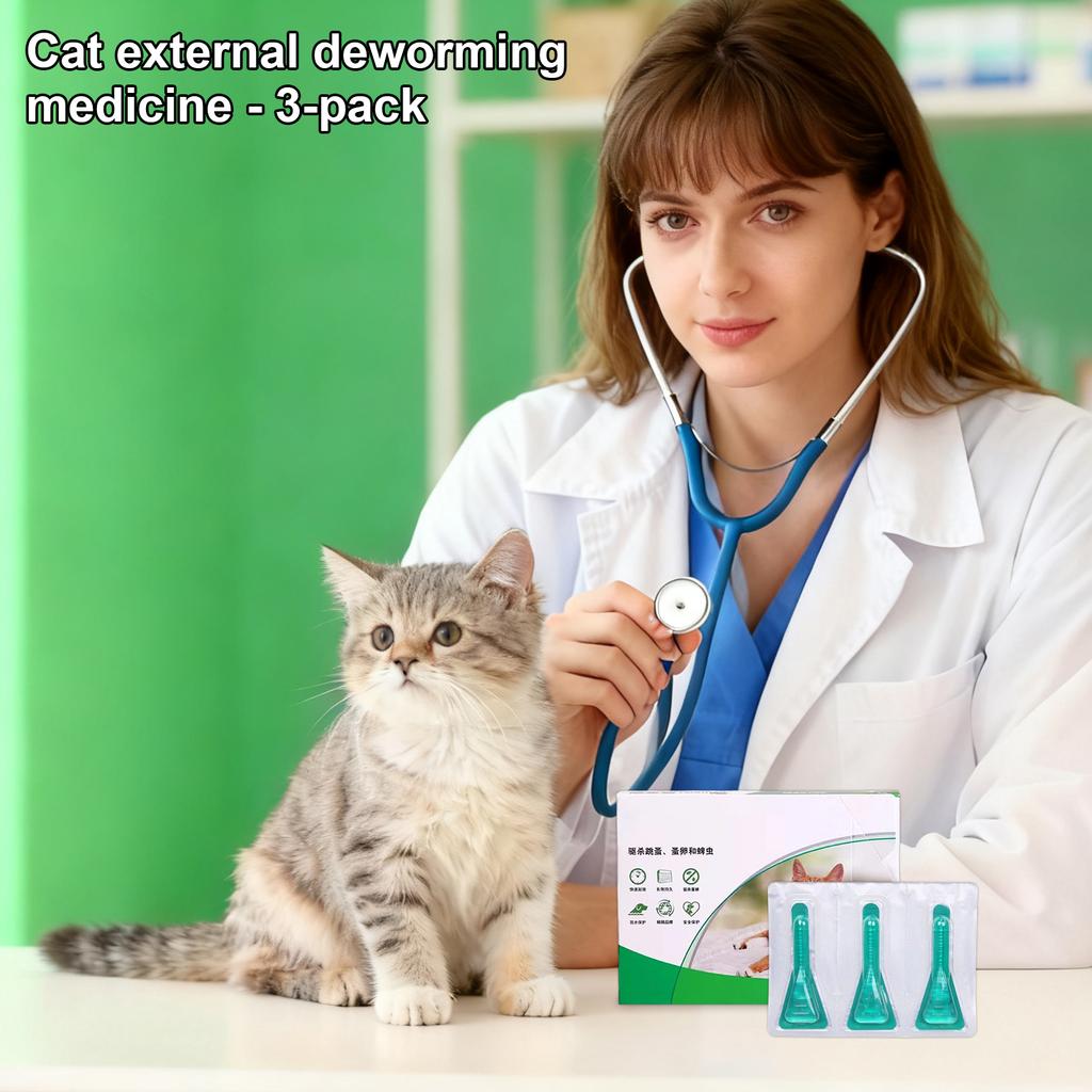 3-pack (total 1.5ml) Topical Antiparasitic Medication For Treating And Preventing Flea And Tick Infections In Cats And Dogs