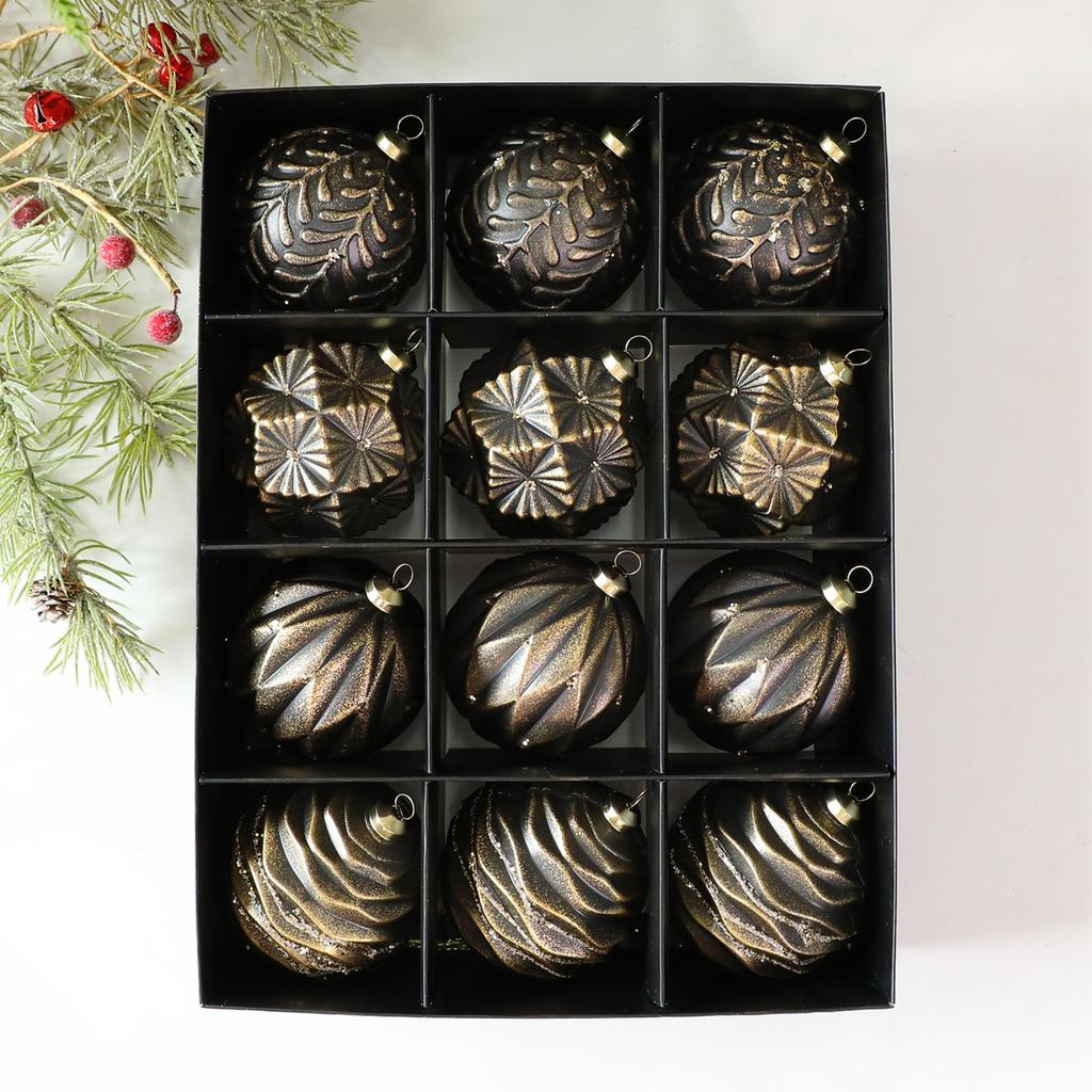 8cm Retro Antique Christmas Ball Set Ornament Christmas Tree Decoration Window Display Ornament