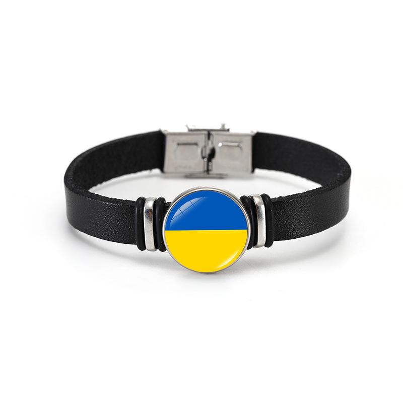 Weltcup-Länderflaggen Lederarmband Armreif - Europameisterschaftsflaggen Design Schmuck