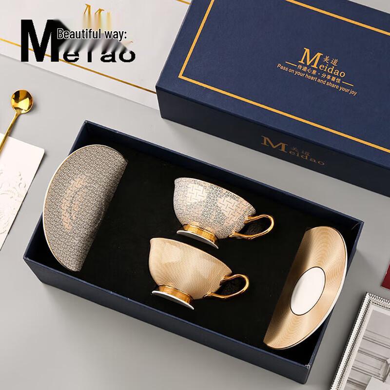 MeidQO Luxury Bone China Coffee Cup Set