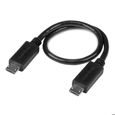STARTECH .COM OTG USB Cable Micro USB To Micro USB - USB On-The-Go Adapter - M/M - 20 Cm - Black
