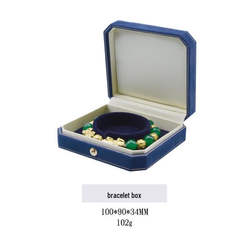 Octagonal Velvet Wedding Jewelry Box for Rings, Necklaces, and Earrings
