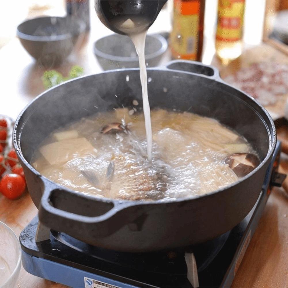 Non-Stick Cast Iron Skillet Flat Bottomed Wok Durable Stir-fry Pan  Induction Cooker