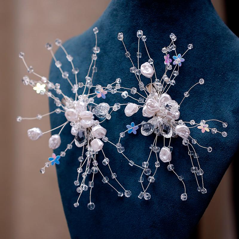 Podoabă de cap super fairy stil Mori cu voal - Clamă de păr inspirată japoneză și coreeană pentru mirese 2024