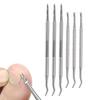 Double-Ended Stainless Steel Cuticle Fork and Groove Cleaner Tool
