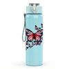 1PC Colorful Butterfly Floral Print 750ml Color Plastic Sports Water Bottle Leakproof Flip Straw Lid Suitable for Sports Office Home Use