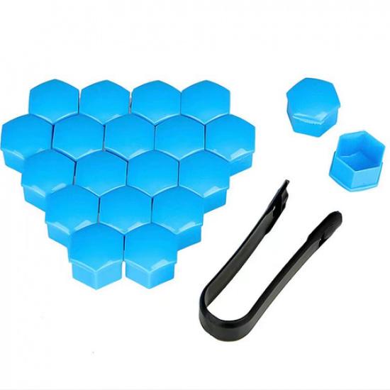 20Pc 17Mm Car Wheel Lug Nut Cover Bolt Protector Screw Cap Trims W/ Removal Tool