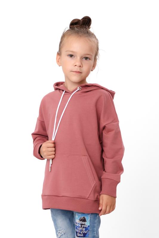 Sweat à capuche (filles) – Couleur unie, Mélange de coton doux et Poche kangourou, Toutes saisons, 6394-057-5 HC