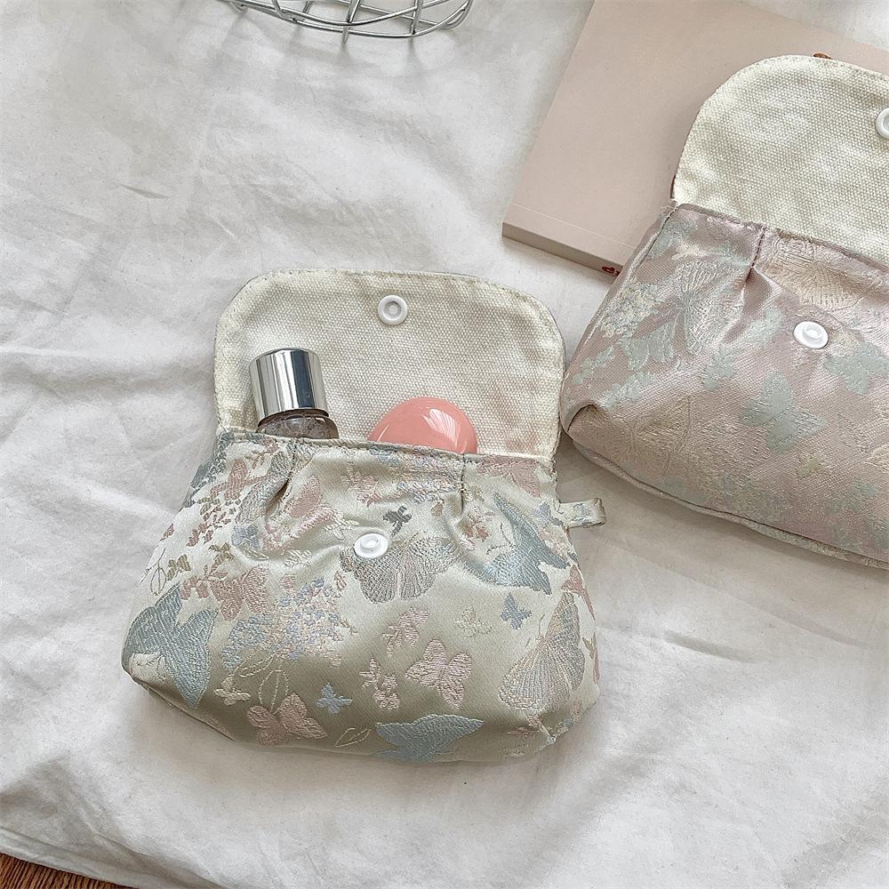 Elegant Women Floral Butterfly Makeup Bag Cosmetics Lipstick Earphones Storage Bag Coin Purse Pouch Small Makeup Zipper Bags