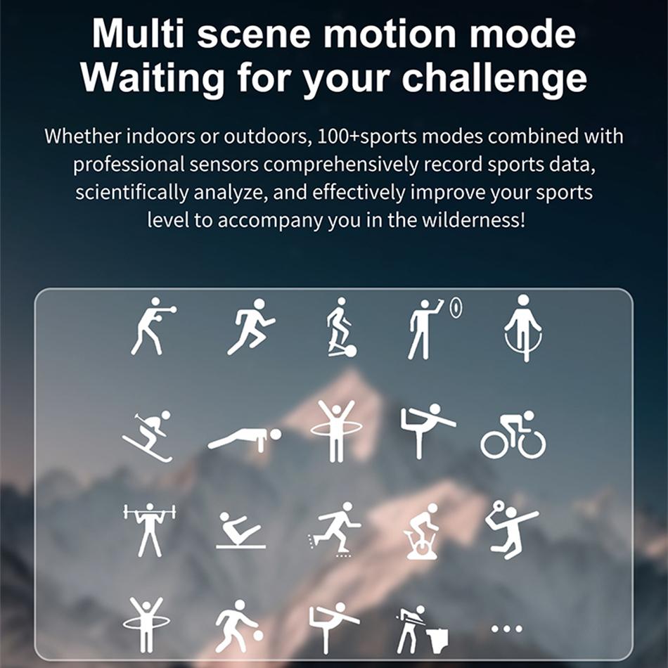 New 1.6-inch HD SmartWatch Men  LED Flashlight Multiple Exercise Modes Sleep Comprehensive Health Monitoring Smart Watch Men