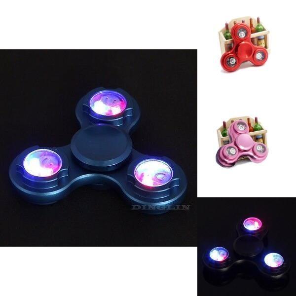 Timeless Design Led Light-up Flashing Fidget Tri-spinner For Anxiety And Stress Relief