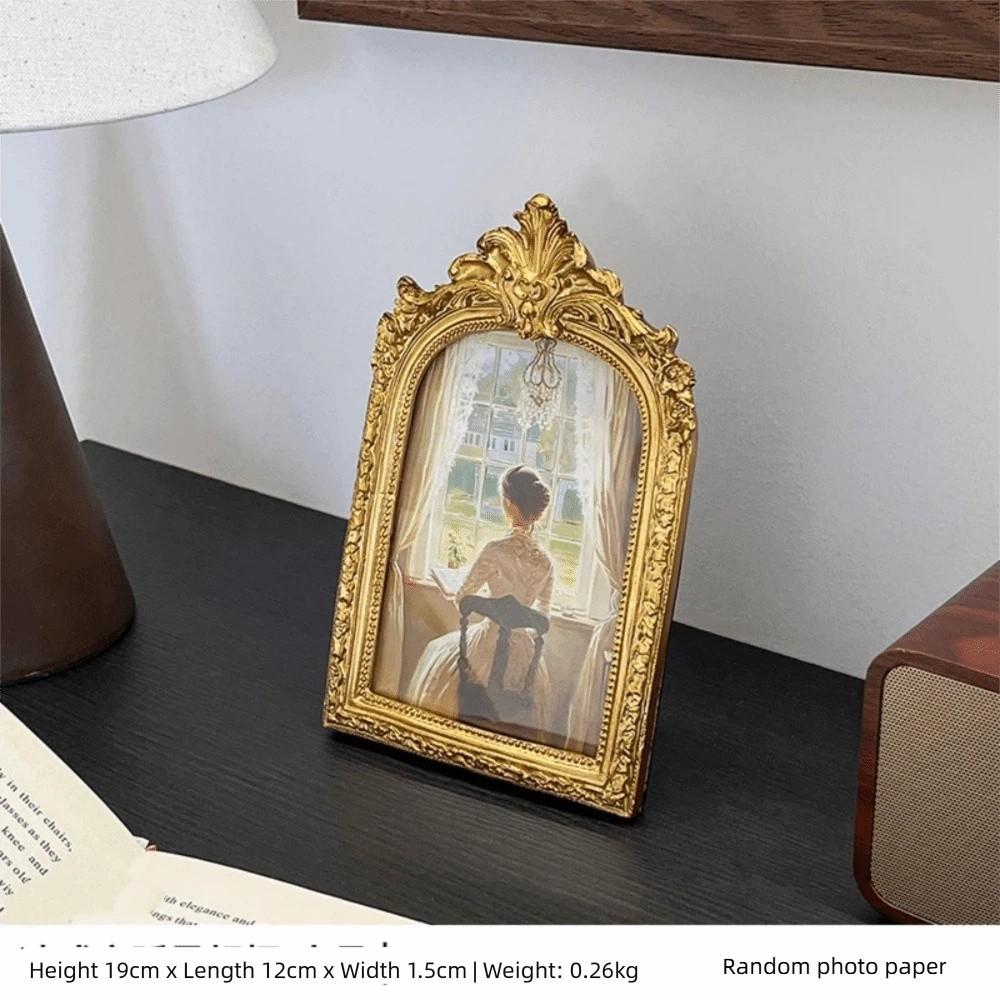 

Golden Lace Decorative Photo Frame Arch Shaped Wall Hanging Decor Photo Frame Photo Display Design Picture Frame Home Frame