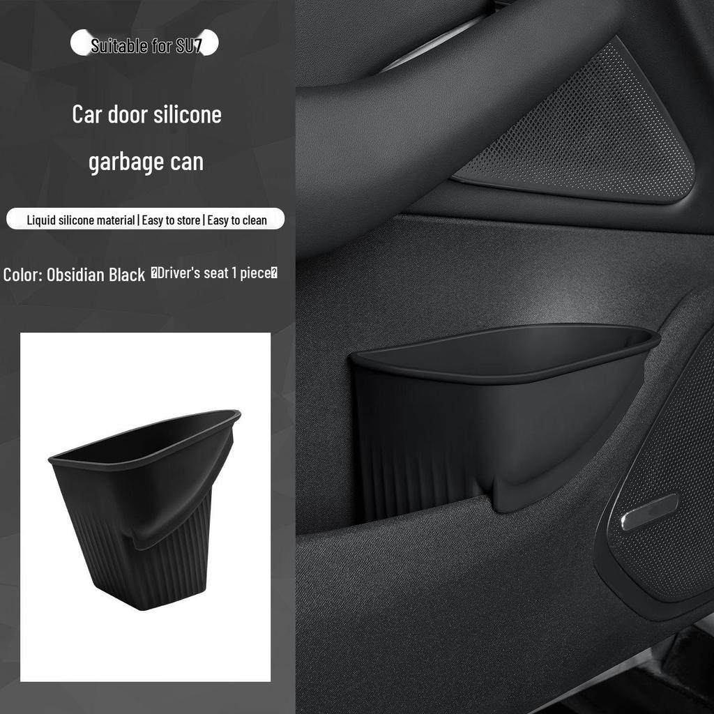 Applicable to Xiaomi SU7: Multi-functional Car Trash Can & Umbrella Storage Silicone Box for Interior Organization