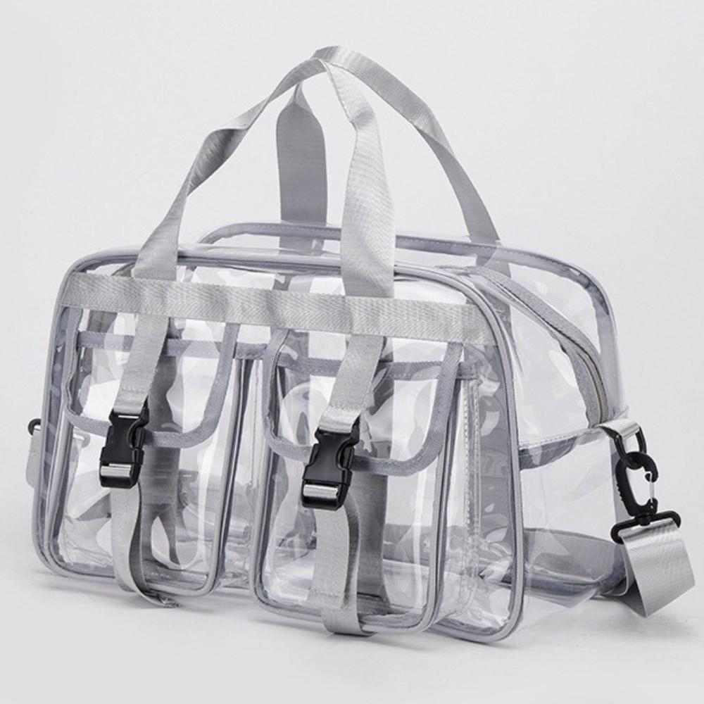 Solid Color PVC Shoulder Bag Portable Transparent Crossbody Bag  Beach Sports