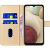 Case - Booling - for Samsung Galaxy A12 - Gold - 360° Protection - Leather Effect - 2 Tempered Glasses