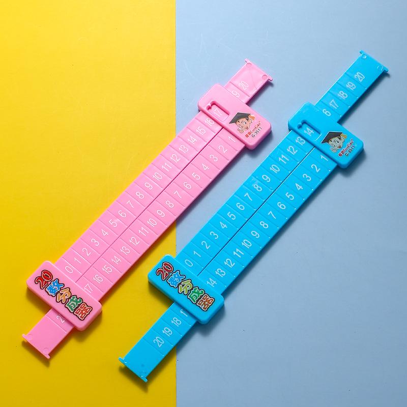 

Детская двусторонняя математическая линейка: Многофункциональное пособие для обучения сложению и вычитанию до 20 синий