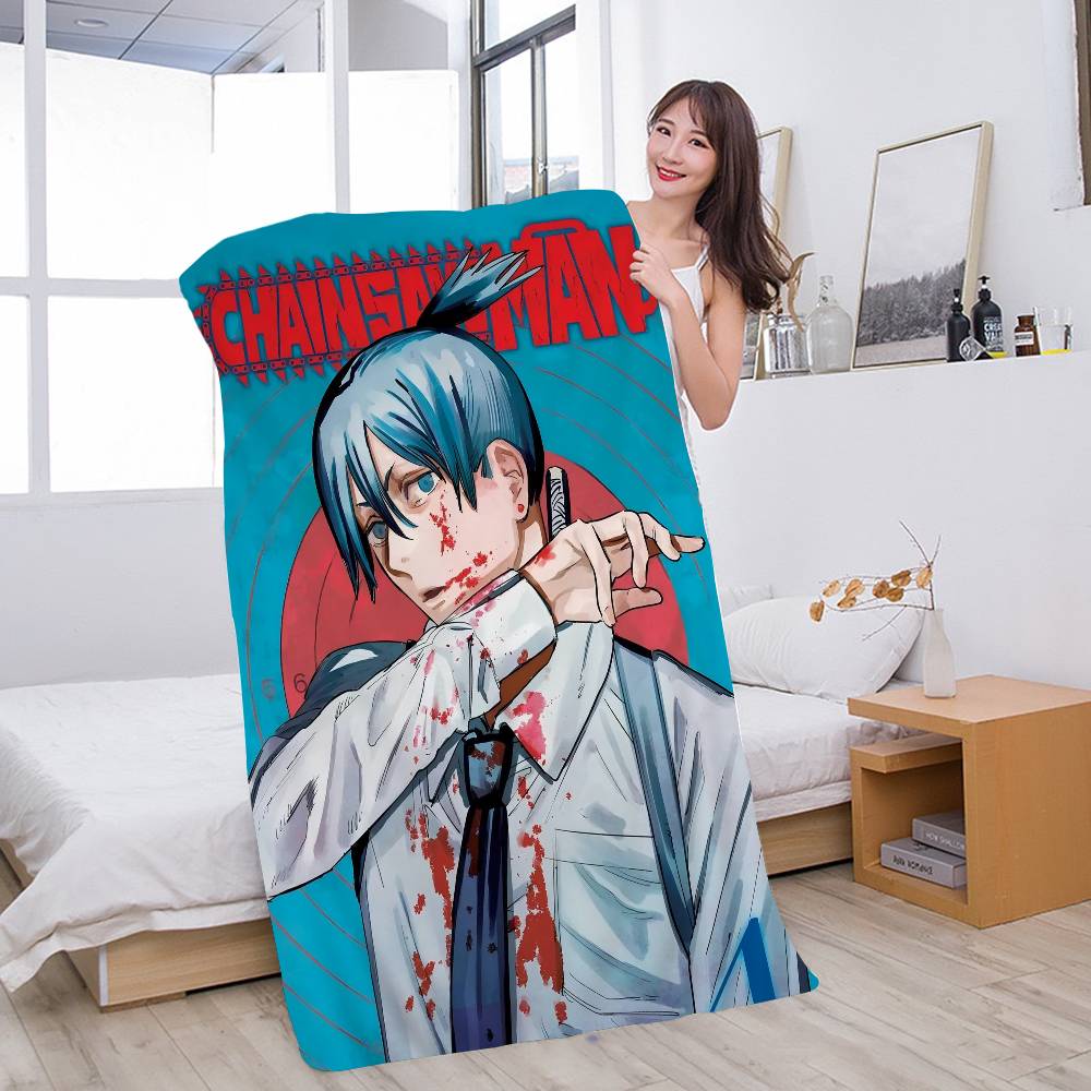 Toalla de Playa para Nadar Anime Chainsaw Man Toalla Suave Absorbente Paño de Lavar Regalos para Niños Viajes Camping Gimnasio