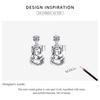 BAMOER 925 Sterling Silver Vintage Guitar Earrings Musical Instrument Earrings Melody Personality Jewelry for Women Jewelry Gift