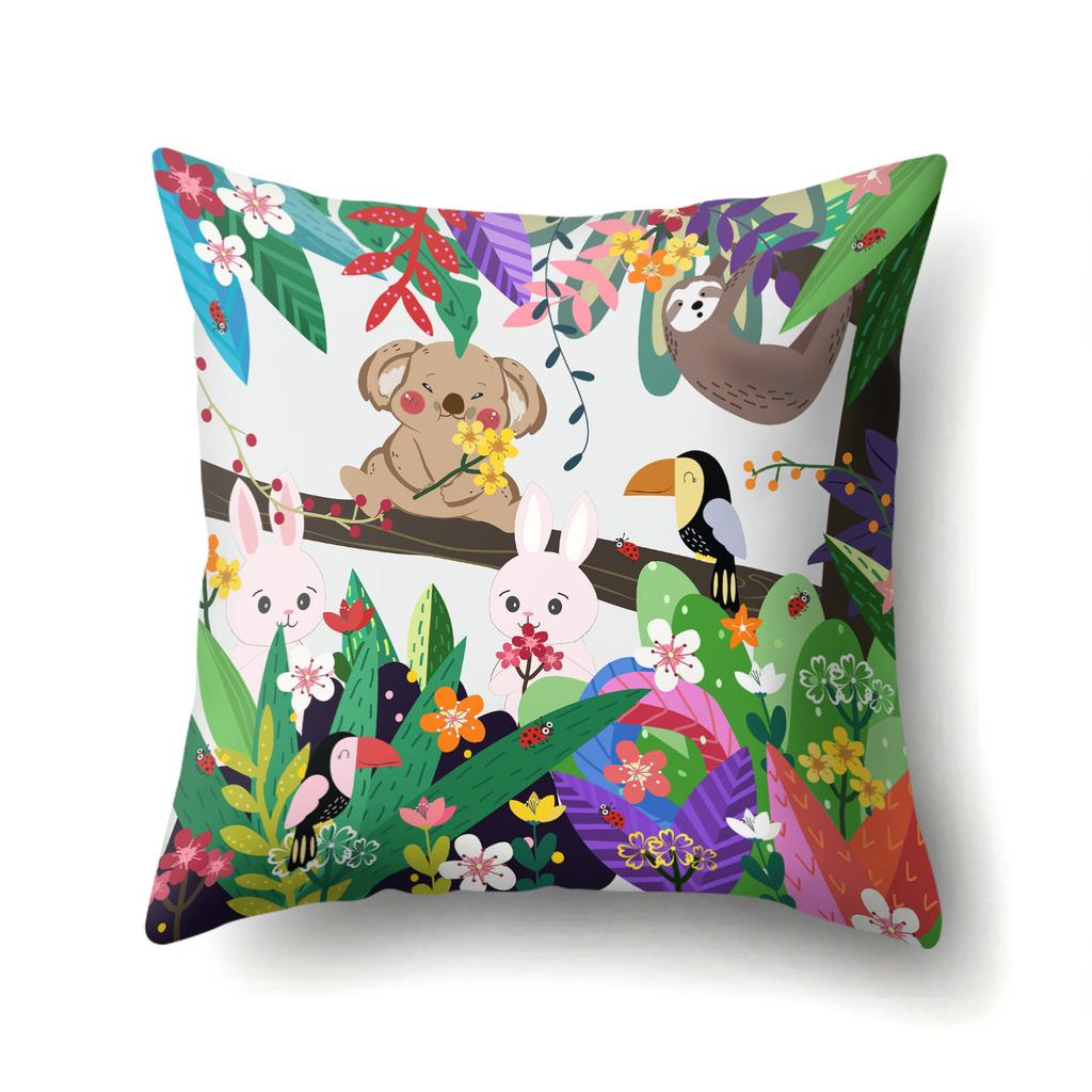 Tier Geometrische Figur Einseitiger Kissenbezug Büro Umarmungskissenbezug Taillenkissenbezug Polyester Einfacher Sofakissenbezug