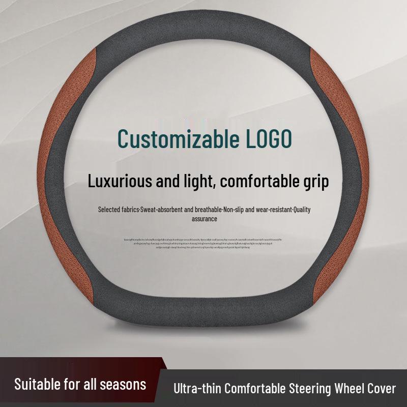Steering Wheel Cover for BYD: Dolphin, Han, Seagull, Yuan Plus, Qin Plus DMI, Song, Tang - Includes Card Holder