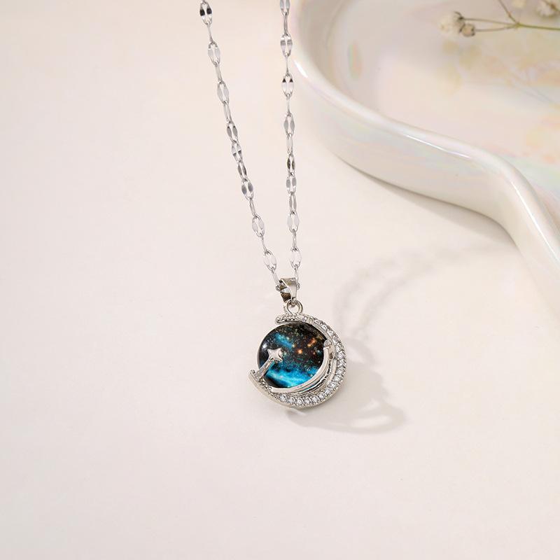 Легкое роскошное ожерелье Fantasy Planet для женщин, универсальные высококачественные аксессуары на ключицу в виде звезды и луны