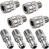 Stainless Steel Quick Connect Kit: NPT3/8 High-Pressure Washer Adapter with Male/Female Threads