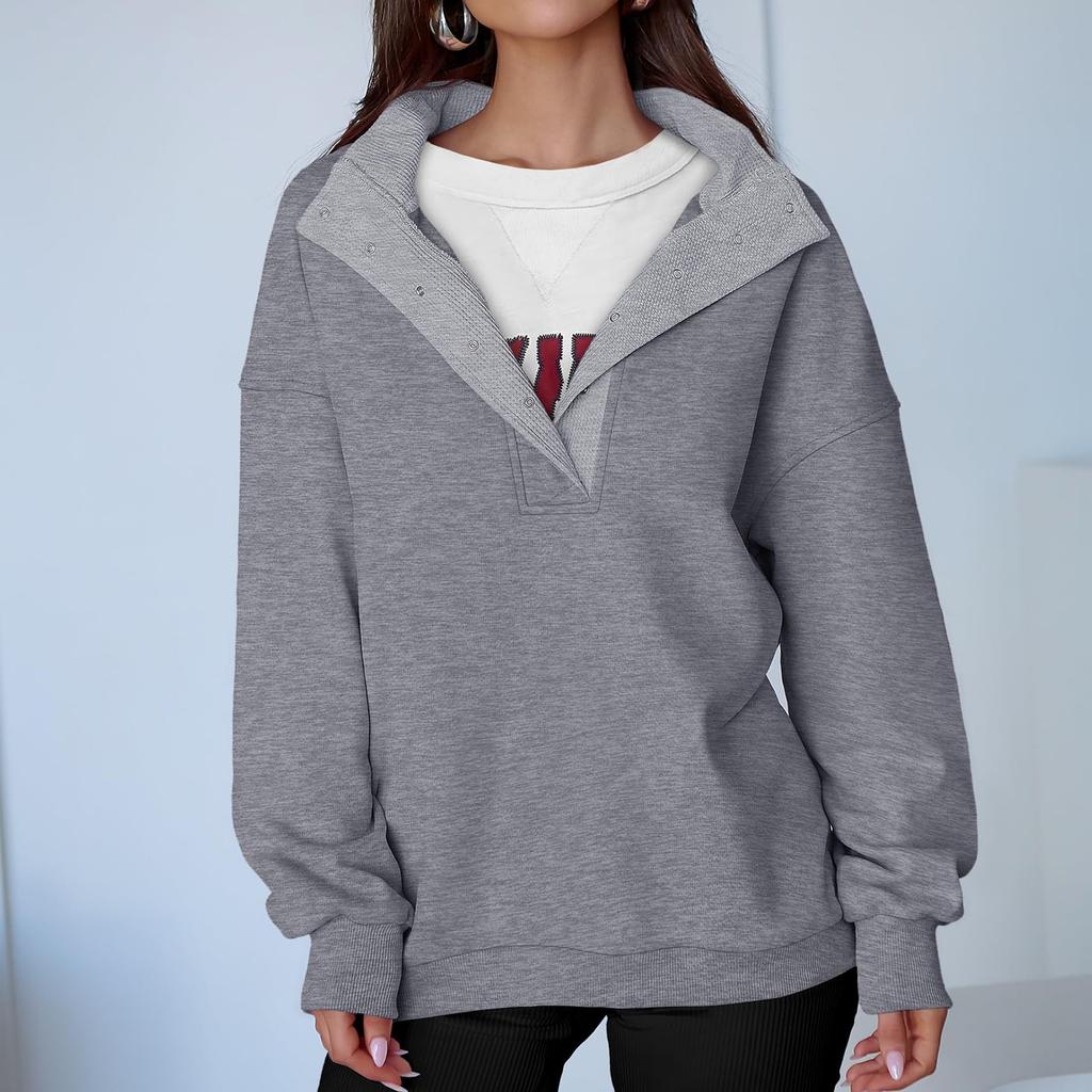 Women's Fashionable Long-sleeved Pullover And Solid-color Sweatshirt