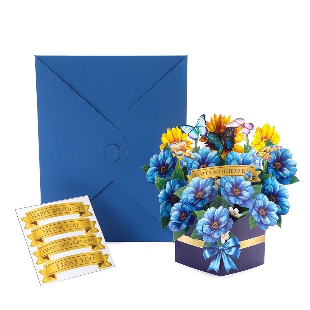 New 3D Pop-up Style 3D Greeting Card Creative Handmade 3D Floral Card Romantic Paper Pop Up Card Valentine's Day