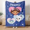 Custom Name Gabby's Dollhouse Theme Printed Blanket - Perfect for Couch, Bed, Travel & Outdoor Use | Machine Washable, Cozy & Durable.