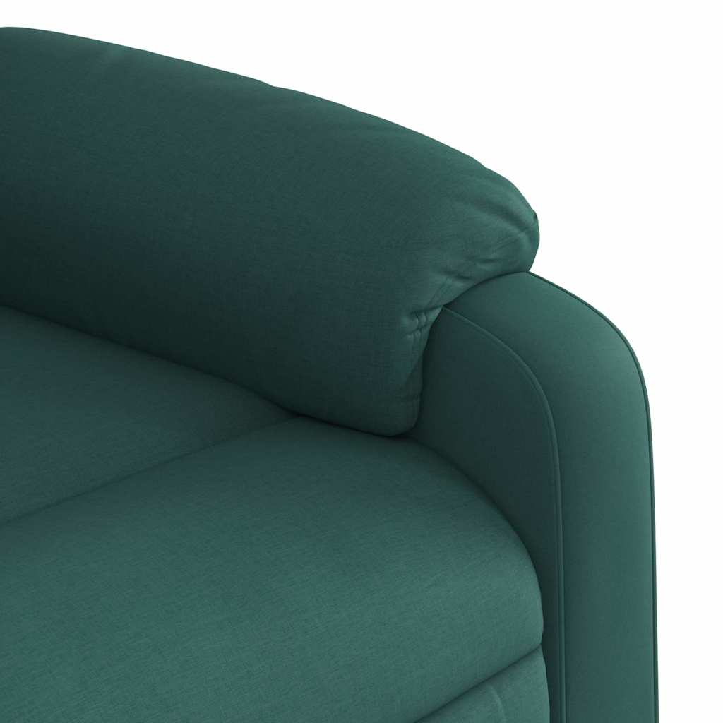 Electric Recliner Chair with Rising Function Dark Green Fabric
