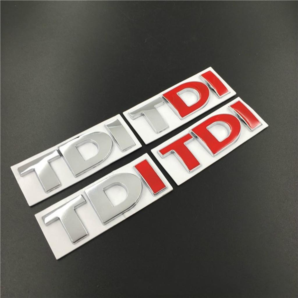 3D Metal TDI Logo Front Hood Grill Emblem Rear Trunk Badge Sticker Decals for V/W Polo Golf Jetta Passat Touran Bora