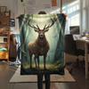 1Pc Golden-armoredanimals Print Flannel Blanket, High Quality Comfortable for All Seasons, Home Decor, Warmth and Comfort, Perfect for Christmas Gifts