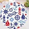 Compass Carpet Non-Slip Doormat Nautical Theme Floor Mat Round Area Rug for Bedroom Living Room Study Playing Room Decor
