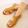 Summer New Set of Toe Beach Sandals Women's Large Size Hollow Elastic Band Snake Pattern Flat Sandals