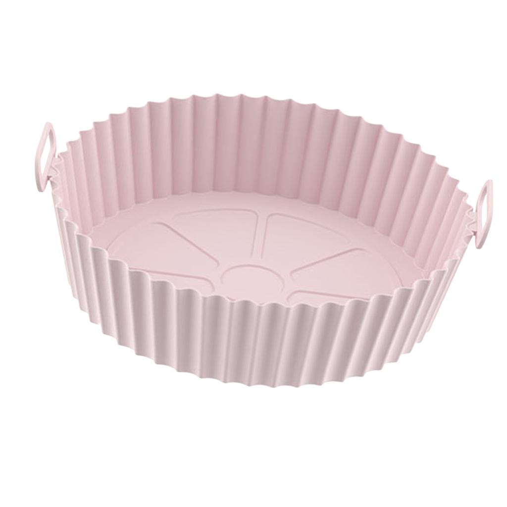 Fryer Liner Round Thickened Food Grade Silicone Flexible Easy To Clean Reusable Fryer Pot Pink