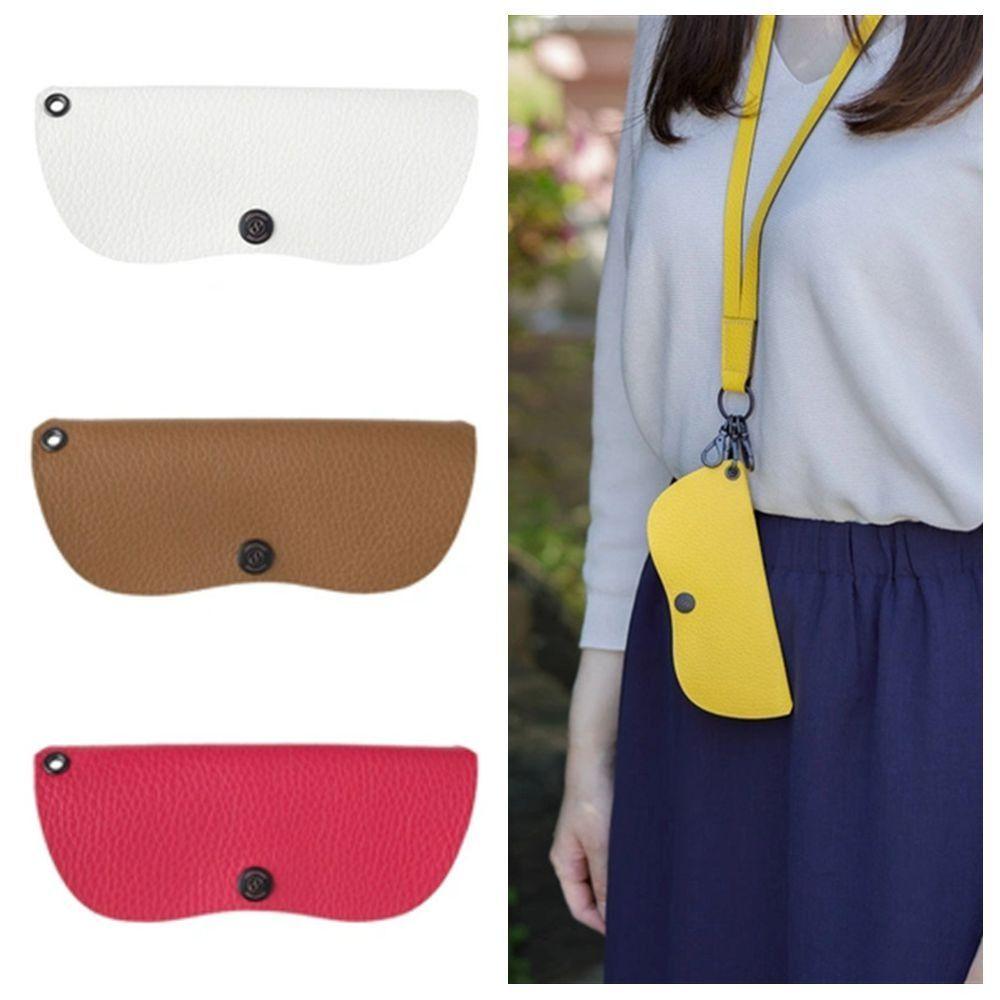 with Lanyard Sunglasses Storage Bag PU Leather SunGlasses Holder  Eyewear Accessories
