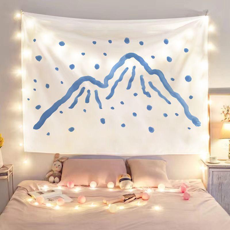 Simple Minimalist Line Art Puppy Tapestry Cute Healing Wall Hanging for Bedroom Headboard Decor