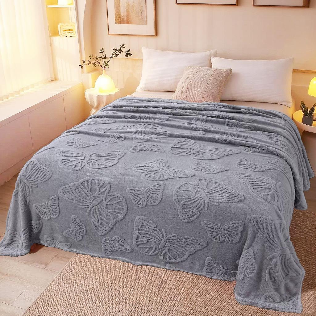 Solid Color Coral Fleece Blanket Winter Flannel Bed Sheet Four Seasons Universal Office Nap Throw Blanket