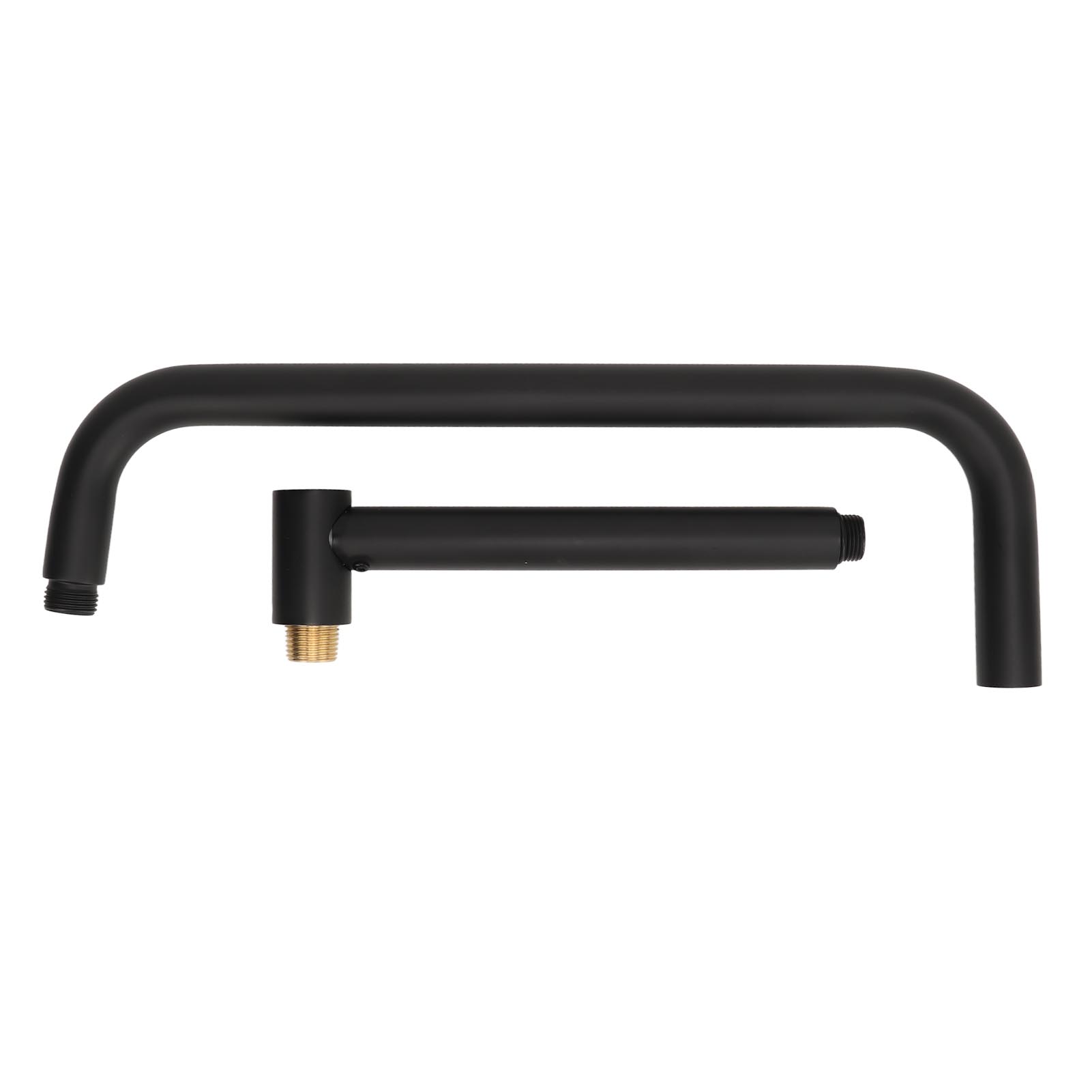 

Shower Head Extension with Flange S Shape Shower Arm Wall Mount Rotatable Stainless Steel Shower Pipe for Bathroom Black чёрный