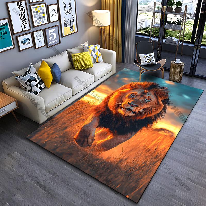 Majestic lion in golden sunset carpet Yoga living room room decor children s crawling mat doormat area rug games mat 40x60cm