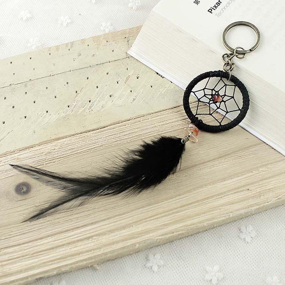 Fashion Dreamcatcher Feather Pendant Alloy Key Ring Exquisite Handbag Decoration