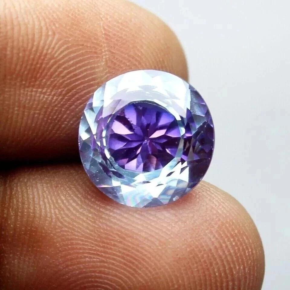 VVS Bi-Color Pitambari Sapphire Natural Round Cut 7+ Ct Certified Gemstone