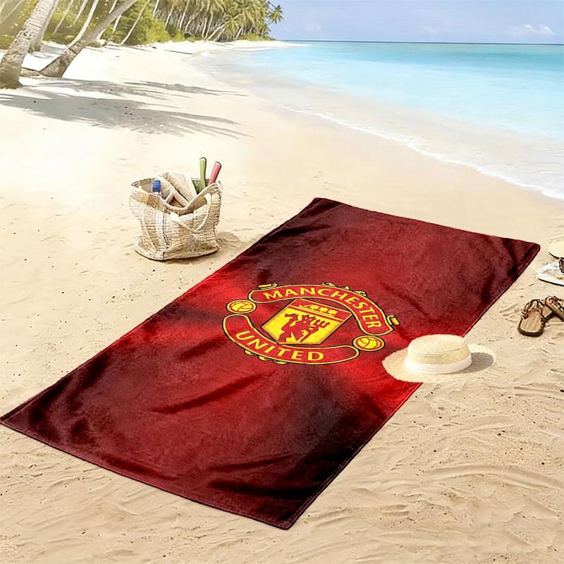 Manchester United F Print Beach Towel, Large Soft Quick Dry Towel for Beach Camping Swimming