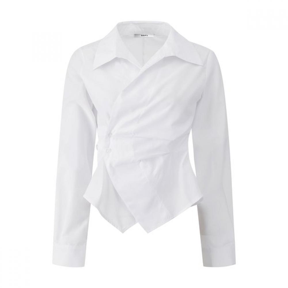 GGPX New York Two Button Wrap Collar Blouse Gq1sh011f