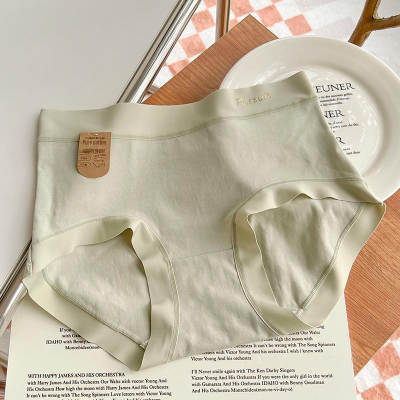 Category A Women's Pure Cotton Underwear - Antibacterial, Mid/High Waist, Seamless & Comfortable Hip-Hugging Design