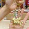 999 Pure Gold Keychain with 'Get Rich Immediately' Charm & Flying Horse Gold Bag Charm - Ideal New Year Gift