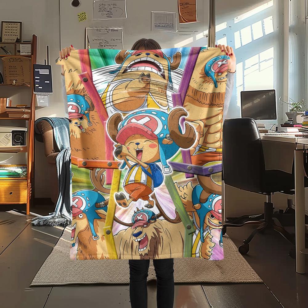 1 BUC Bucată Unică Tony Tony Chopper Pătură din Flanel cu Model Potrivită pentru Toate Sezoanele Pentru Decor Acasă Căldură și Confort Cadouri Cadou de Sărbători